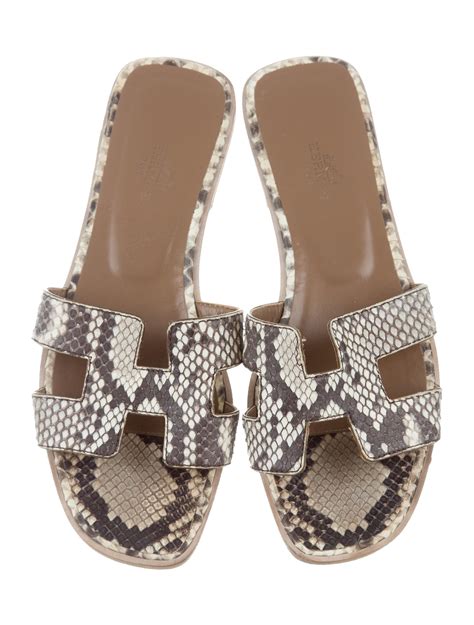 hermes flat leather sandals|hermes snakeskin sandals.